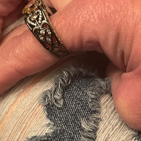 vancaro Jewelry Vancaro Ss Black Pink Heart Stone Angel Wings Ring